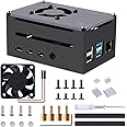 GeeekPi Raspberry Pi 4 Aluminum Case With Fan and Heatsink for Model B - Supports POE Hat