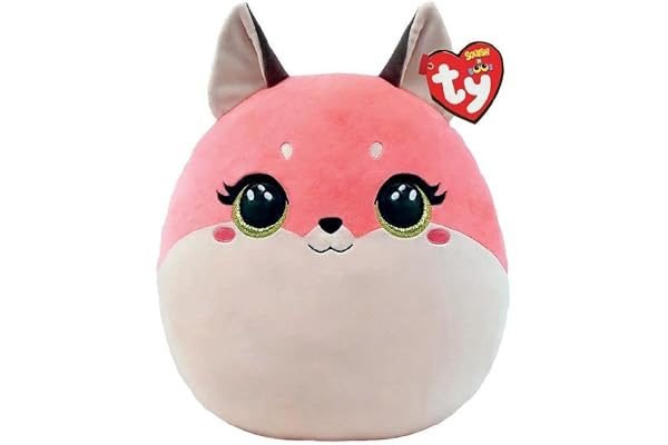 TY - Squish a boos - Coussin Peluche Roxie Le Renard, Rose, 20 cm