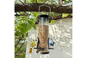 WINARA Mangeoires à Oiseaux, mangeoire à graines pour Oiseaux en métal, mangeoire à Oiseaux Sauvages Suspendue pour Jardin à l'extérieur
