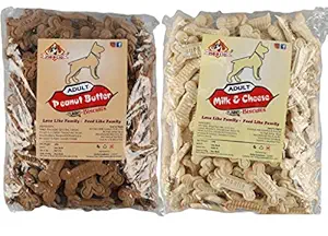 Nootie Biscuits, Milk, 1 kg and Chicken and Peanut Butter Biscuits, 1 kg