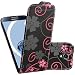 Produktbild iTALKonline Samsung I9506 Galaxy S4 Schwarz Rosa Blumen PU Leder Executive Multifunktions vertikaler Schlag Mappen Kasten Abdeckung Veranstalter