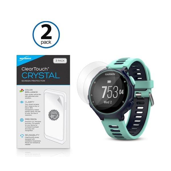 BoxWave Screen Protector for Garmin Forerunner 735XT (Screen Protector by BoxWave) - ClearTouch Crystal (2-Pack), HD Film Skin - Shields From Scratches for Garmin Forerunner 735XT