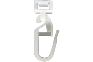 Easy-Shadow – 20 Stück Klick-Gleiter Gardinengleiter Faltengleiter Faltenlegehaken Gleiter 4 mm Kopf mit Faltenhaken für Faltenband Kräuselband passend für Gardinenschienen Vorhangschienen Gardinenbretter Gardinen Laufschienen – weiß