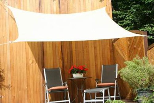 Preisvergleich Produktbild Viereck-Sonnensegel 250 x 300 cm - offenes Schattierungsgewebe - Farbe weizen, Komplett-Set