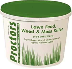 5kg airtight tub of Proctors mini granular 3 in 1 lawn feed weed and