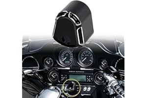 TUINCYN schwarz Motorrad Front Zündschloss Cover Billet-Aluminium für Harley FLHX/FLHT/Filter/FL Modelle Touring Trike Street Road Glide (2007-2013) Hardware-Kit