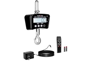 STEINBERG SYSTEMS Steinberg Crochet Peseur Balance à Grue Professionnelle SBS-KW-1000B (1.000 kg / 0,5 kg, kg/lbs, aluminium moulé, batterie 6V/4Ah, écran LCD avec rétroéclairage)