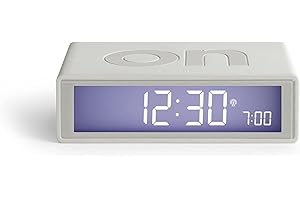 Lexon Flip+ Reloj Despertador con Pantalla LCD (Goma), Color Blanco