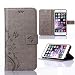 Produktbild NewTH iPhone 7 Plus Lederhülle Schmetterling Weinstock Schutzhülle Retro Muster Etui Brieftasche Handschlaufe Cover Schale Ständer Etui Karten Slot Magnetverschluss iPhone 8 Plus Flip Case