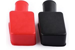 KTXABY 2PCS Battery Terminal Covers Cap,Positive Negative Insulating Protector,Car Battery Cover Isolate Soft Rubber,Top Post,for Car Motorcycle Truck Boat Batteries