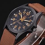 FENKOO Herren/Damen / Kinder Sportuhr/Militäruhr / Kleideruhr/Armbanduhr Quartz Nachts Leuchtend Stoff Band Vintage/BequemSchwarz / Blau
