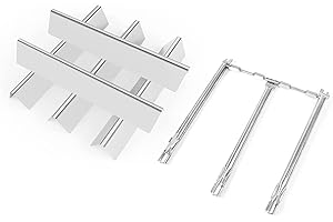 Vnierxful 69787 palnik i 7636 Flavorizer Bars do serii Weber Spirit 300, płyta grzewcza ze stali nierdzewnej 45 cm i rury palnika, części zamienne do serii Weber Spirit I & II E310/320 S310 S320