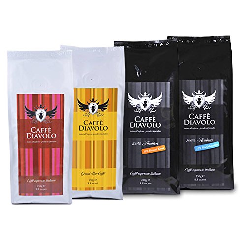 Caffé Diavolo Probierpaket 4 x 250 g (1 kg), ganze Bohne