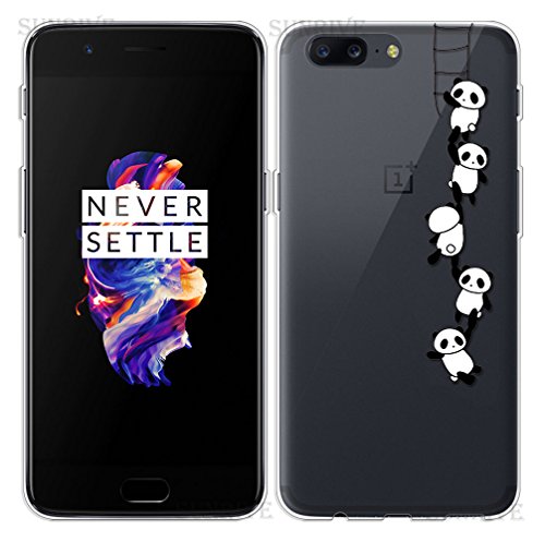 Funda Para OnePlus 5  Sunrive   Silicona Funda Slim Fit Gel Transparente Carcasa Case Bumper de Impactos y Anti-Ara  azos Espalda Cover tpu Panda    1 x L  piz   ptico