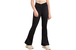 FEESHOW Kinder Jungen Mädchen Schlaghose Elastische Glockenhose Bequem Tanz Jazzpants Sport Jogginghose Yoga Training Hosen Lang