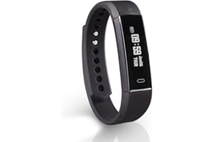 Hama Fitness-Armband mit Pulsmesser (Fitness-Uhr mit Kalorienzähler, Schrittzähler, Schlafmonitor, schmaler Fitness Tracker mit App, Vibrations-Wecker, Bewegungserinnerung) schwarz