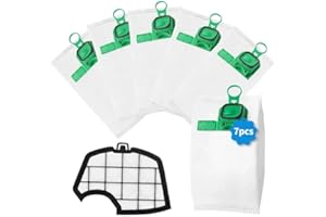 YUKOVEP 6 Sacchetti per Folletto VK140 VK150 Kit con 1 Filtri Ricambi per Folletto