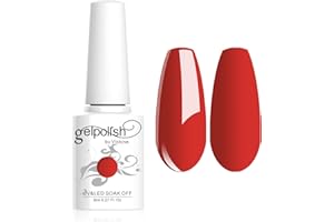 Vishine 8ml Gelpolish Manicure DIY Long-lasting Gel Nail Polish Shiny Color UV LED Soak Off Orange Red #1022