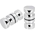 MAKINGTEC 2 Set Shower Screen Handle Bathroom Door Handle Knob with Solid Stainless Steel for Replacement Groove Glass Door(Install Screw 7.5mmx30mm)