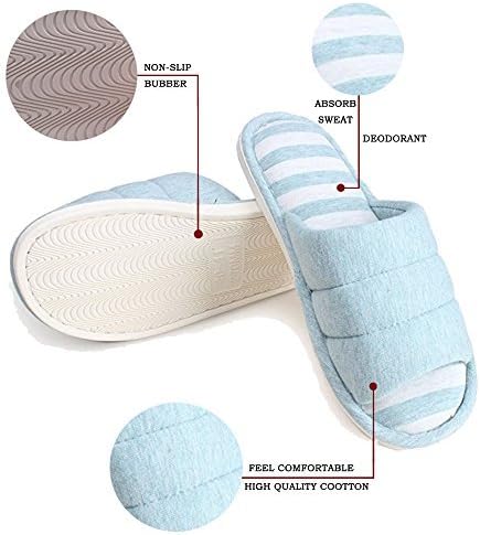 Women Men House Slippers indoor outdoor Knitted Cotton Non-Slip Sole Washable Lightweight Home Shoes