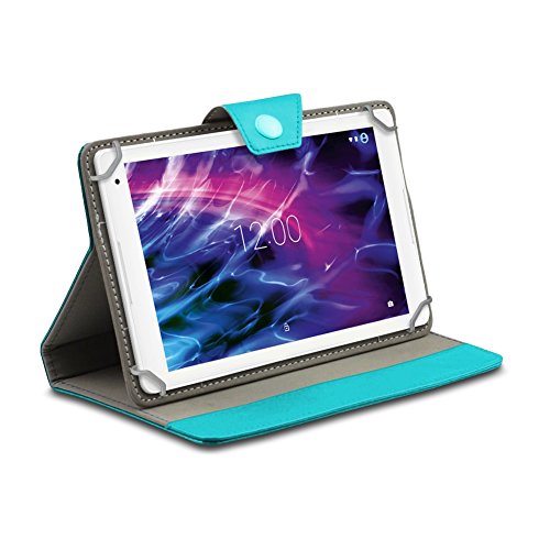 UC Express® Hochwertige Tablet Schutzhülle für Medion Lifetab E6912 Tablet Tasche Hülle mit Standfunktion kombiniert Schutz und Design in 9 verschiedenen Farben aus hochwertigem Kunstleder Cover Case Universal Farbauswahl, Farben:Türkis - 2