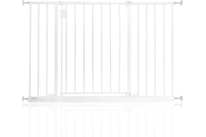 Safetots Cancelletto Extra Largo per Corridoio, 122 cm - 128 cm, Bianco, Cancelletto a Pressione per Bambini, Barriera di Sicurezza per Corridoi e Spazi Ampi, Installazione Facile