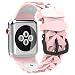 Produktbild MoKo Armband für Apple Watch 44mm/42mm Series 4/3/2/1, Silikon Uhrenarmband Sportarmband Erstatzband mit Schließe für Apple Watch 44mm/42mm, 140mm-211mm, Rosa/Mint Grün