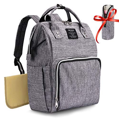 Preisvergleich Produktbild Wickeltasche Rucksack, Große Multifunktions-Reise-Rucksack Mutterschaft Baby Wickeltaschen, Große Kapazität, Wasserdicht und Stilvoll,Dunkelgrau