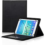 Sharon Universal Keyboard Case with Multitouch Bluetooth Keyboard for 8 inch, 9 inch and 10 inch tablets, e.g. Samsung Galaxy Tab A 2016 | Pair up to 5 devices | Keyboard for Android, Mac OS X, Windows 8, 10 and Smart TVs | French AZERTY Layout - by LEICKE