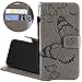Produktbild Artfeel Samsung Galaxy A8 Plus 2018 Brieftasche Flip Hülle mit Kartenfächer,Slim Fit Premium PU Ledertasche 3D Geprägte Schmetterling Muster Design mit Standfunktion Geldbeutel Magnetverschluss Stoßfest Schutzhülle für Samsung Galaxy A8 Plus 2018,Grau