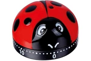 TimeTEX - Horloge de durée « Coccinelle » | Minuterie Pratique et légère de 60 Minutes avec bip, idéale pour Une Utilisation Rapide. Pas Besoin de Piles | Contenu : 1 x Horloge Coccinelle