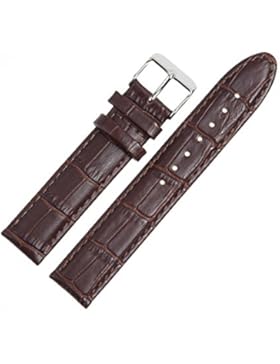 Uhrenarmband 18mm Leder braun Prägung, Kroko, glänzende Oberfläche - auffälliges Ersatzarmband mit Krokodilsprägung...