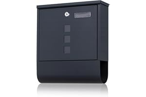 Virone Haiti Buzones De Exterior De Acero Galvanizado con Soporte para Periódicos y Ventanas (Antracita)