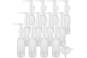 PQPAUTY TIANZD 12 Pièces 30ml Transparent Distributeur en Plastique de Bouteilles Vides avec Pompe Blanc pour Cosmétique Huile Démaquillante Savon Lotion Gel Huile Essentielle Voyager