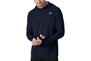 Willit Men's UPF 50+ Sun Protection Hoodie Shirt Long Sleeve Rash Guard Fishing SPF Outdoor UV Shirt Lightweight