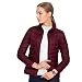 Produktbild iHAIPI - Damen Klassik Stehkragen Kurz Packable Mantel Übergangsjacke Leichte Jacke Größe S-6XL (03. L, 10. Wein Rot)