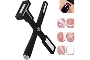 SONGVISON Nagelmagnet Set, Multifunktionaler Kreuz-Katzenaugen-Magnet für Nägel mit Silikon-Schutzhülle, Magnetischer Nagellack-Magnetstab für Nägel Katzenaugen-Nageldesign-Tools Nagelkunst-Zubehör (Schwarz)