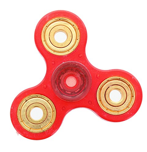 Fidget Glow In The Dark 3-Prong Hand Spinner: Red