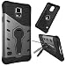 Produktbild Samsung Galaxy S5 Hülle, SsHhUu Premium Rugged Stoßdämpfung & Staubabweisend Kompletter Schutz Hybrid-Koffer mit Swivel Ständer Telefon Kasten für Samsung Galaxy S5 i9600 5.1 zoll (Schwarz)