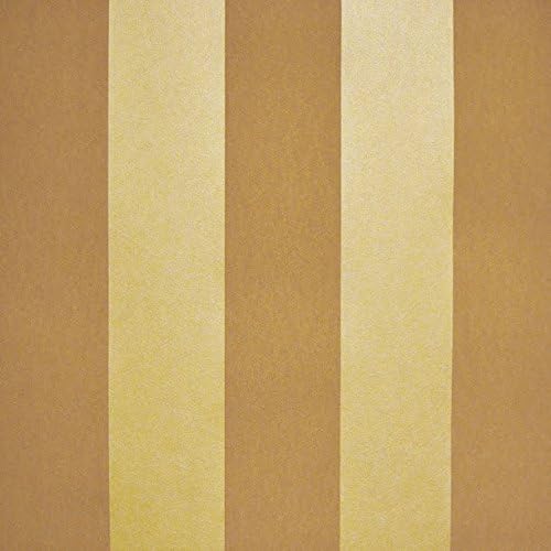 Wallpaper Stripe Ochre and with effect Stripes Gold Velvet and Metallic Effect Chatillon CHA074.