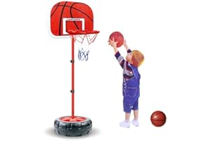 Taeku Canasta Baloncesto y Soporte, Portátil Ajustable Aro de Baloncesto Interior y Exterior Canastas Baloncesto con 2 Pelotas para Niños de 3 a 8 Años