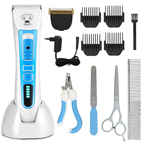 Cortapelos Perros Mascotas, Clipper para Mascotas Perros Pet Clipper Peluquería de Mascotas Perro Máquina de Afeitar de Pelo Alta Potencia Profesional de Pelo de Perro de Corte de Pelo Eléctrico