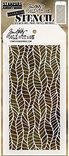 Art Gone Wild Tim Holtz Feather Stencil, Synthetic Material, 28.4 x 11.4 x 0.1 cm