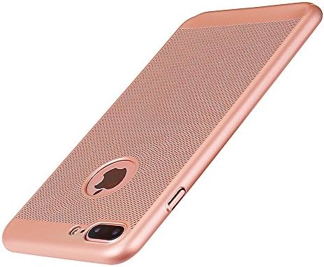 Ausche iPhone 8 Plus Case iPhone 7 Plus Case Protective Cover Heat Dissipation Hollow Design Ultra-Thin Ultra-Light Anti-Fingerprint(5.5inch Rose Gold)