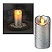Produktbild Star LED-Wachskerze"Glow Flame", flackernde Flamme, batterie betrieben, Timer Sichtkarton, 10 x 5,5 cm, silber 068-80