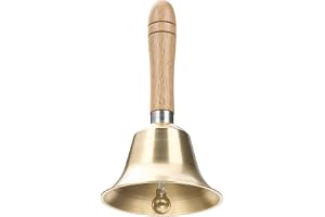 Superhög handklocka, metallklockor med trähandtag, massiv mässing ringklocka för äldre människor hemma, bröllop, djurträning, kontor, middag, meditation, musikundervisning och service