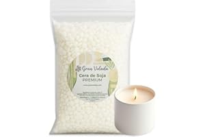 Gran Velada - Cera de Soja Natural para Velas en Vaso 1 Kg | Cera Vegetal para Velas en recipientes, Masaje y Cosmética | Vegana y en Perlas o Escamas