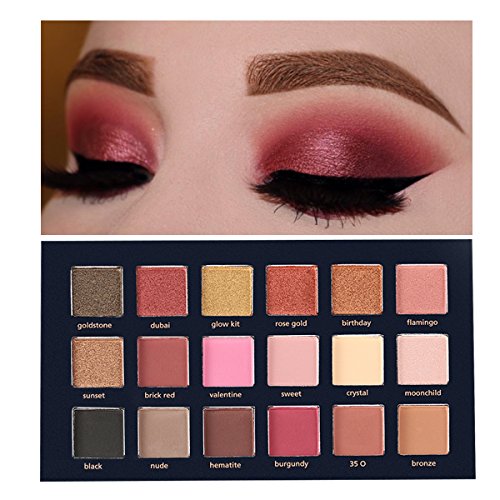 18 Farben Schönheits Kosmetik Wasserdicht Lidschatten Palette Eyeshadow-Nature Glow Schimmern Glitzer Matt Augen Schatten - 7