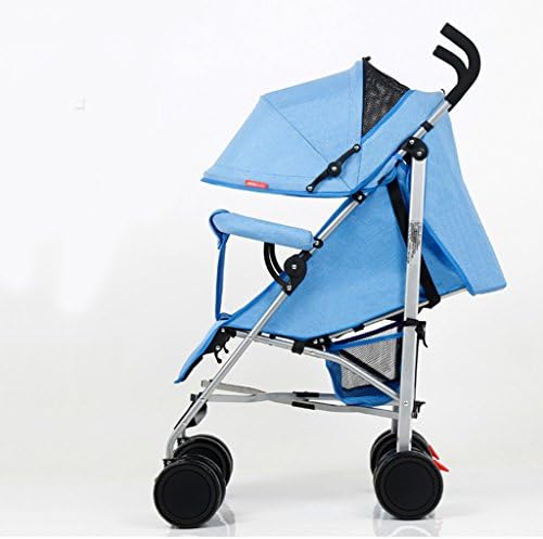Baby Strollers High Landscape Foldable Carriage Very Easy Portable Four Round Highland cart (Color : Blue)