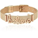 SUNIANA - Mesh Armband Set mit Charms || Believe || individuell erweiterbar (Rosegold)